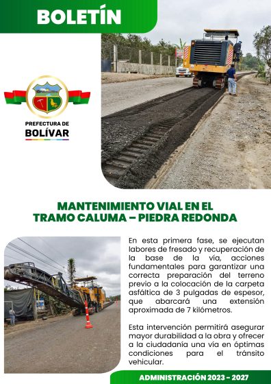 MANTENIMIENTO VIAL EN EL TRAMO CALUMA – PIEDRA REDONDA